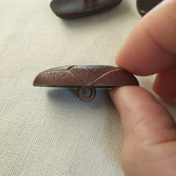 Aran Crafts Replacement Buttons Shanks Brown Oblong Argyle for Cardigan 5x Lot - Picture 4 of 7